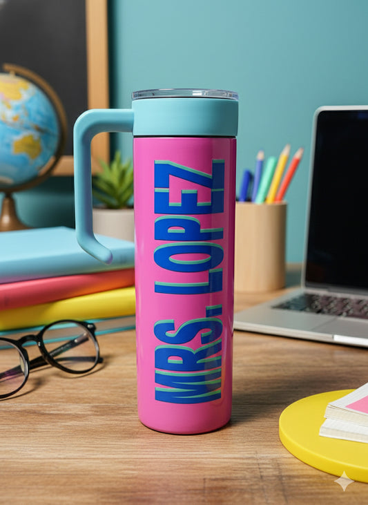 UV decal tumbler with removable handle
