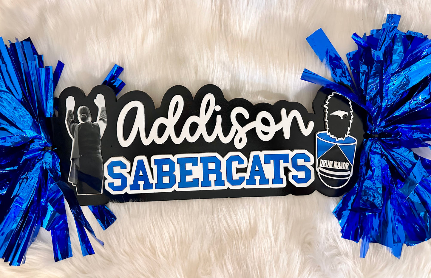 CUSTOM Spirit stick name and team 17" wide