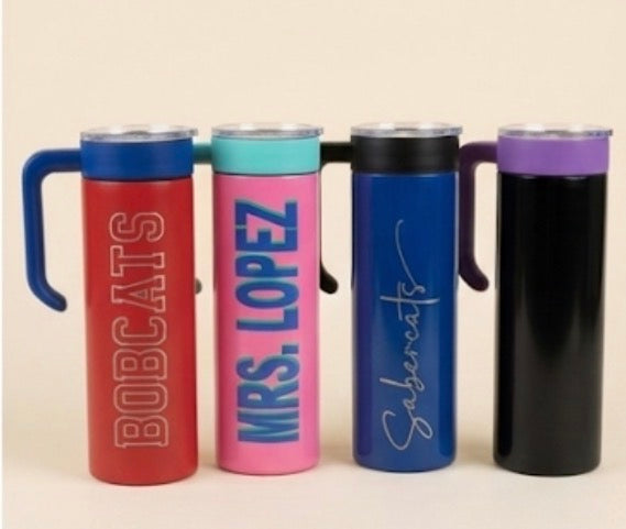 UV decal tumbler with removable handle
