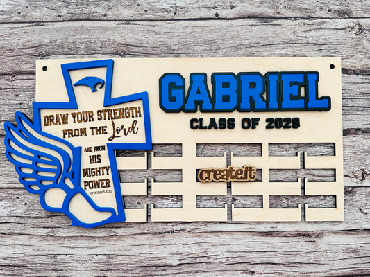Track  W/Cross Custom  medal holder