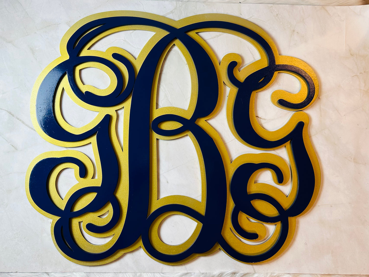 Monogram wood sign