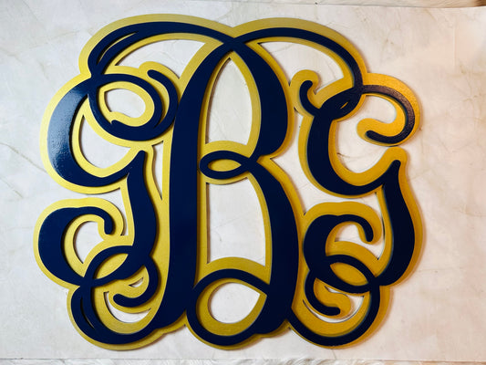 Monogram wood sign
