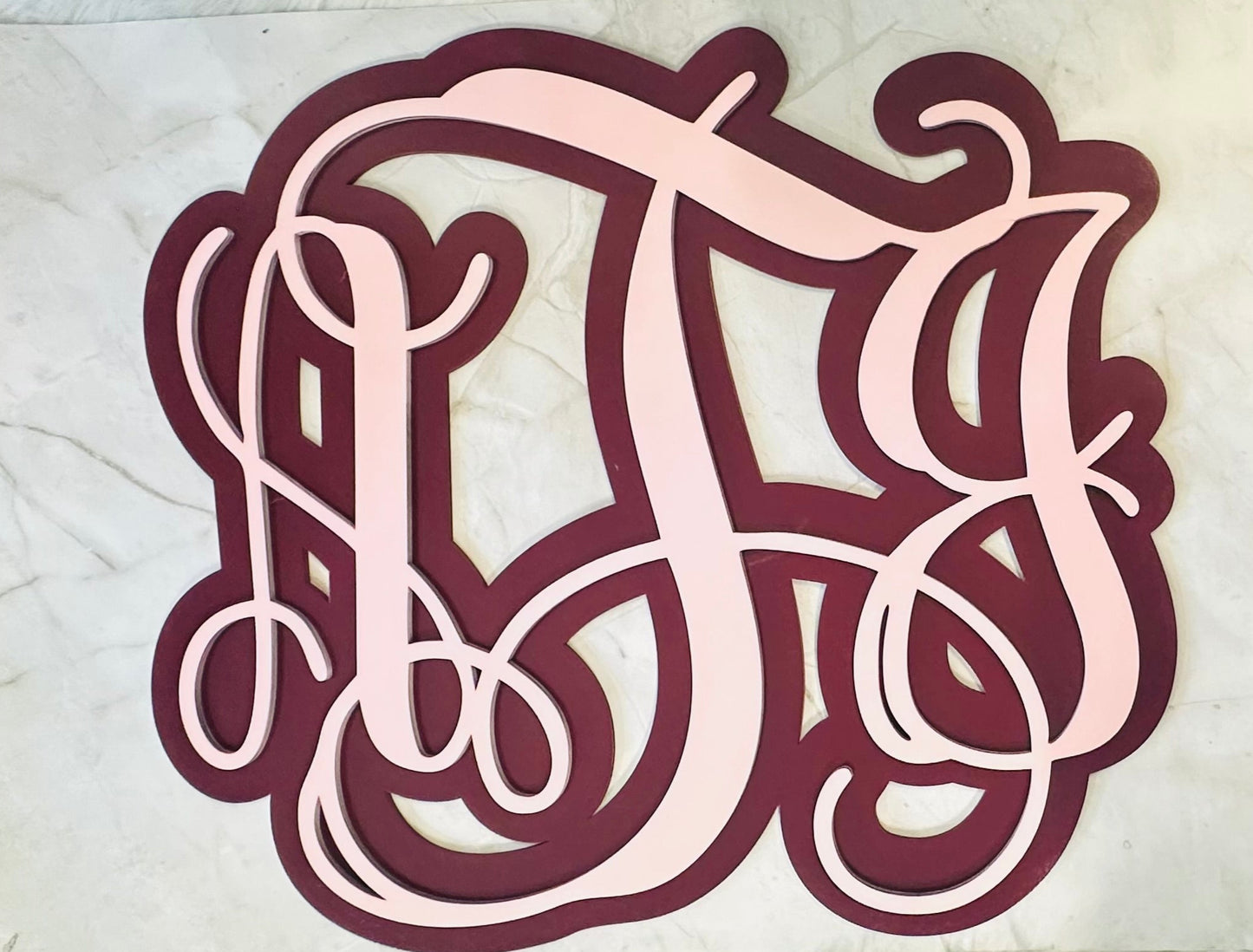 Monogram wood sign
