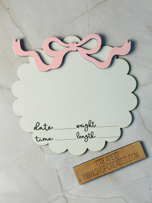 Bow Baby arrival sign