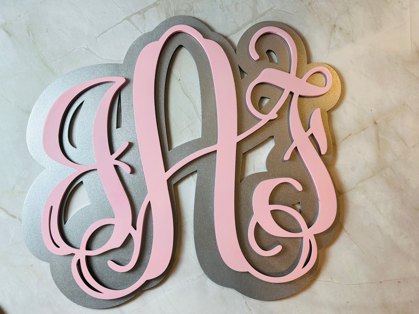 Monogram wood sign