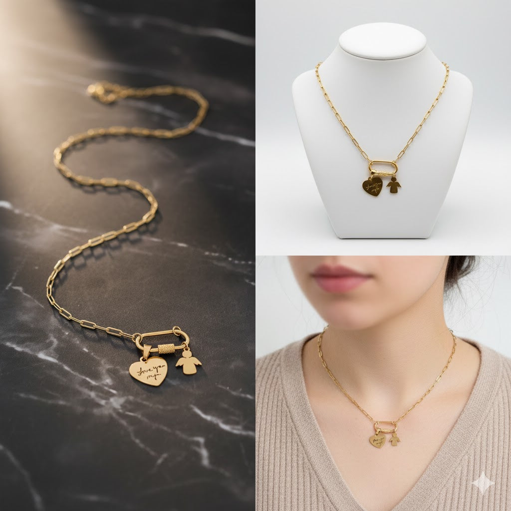 Heart charm necklace