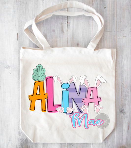 Custom easter tote bag