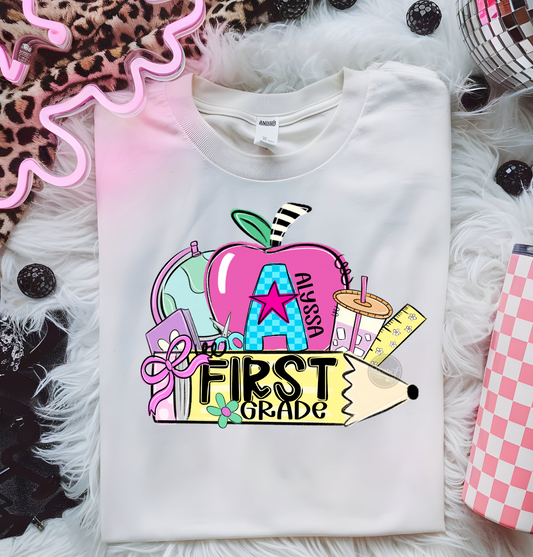 School theme  shirt w/ name