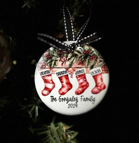 stocking family ornament
