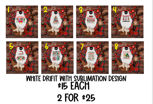 Teacher Christmas Sublimation shirt options