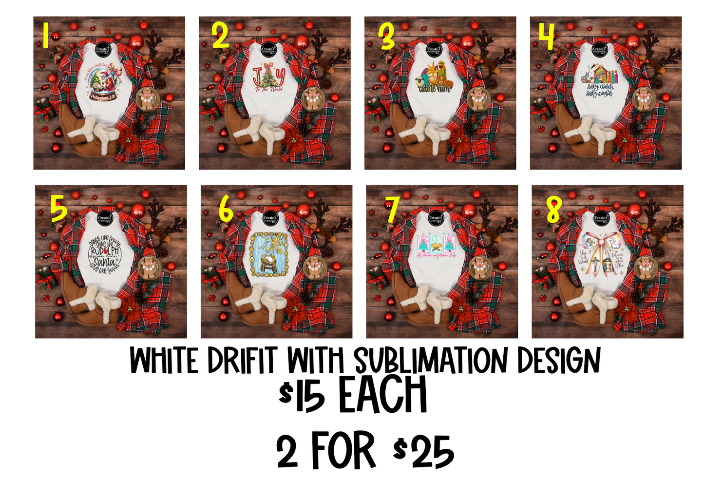 Christmas  Sublimation shirt options