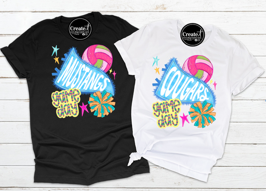 Custom Volleyball Game Day Shirt | Personalized Team Name &amp; Mascot Tee