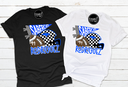 checkered helmet football shirt