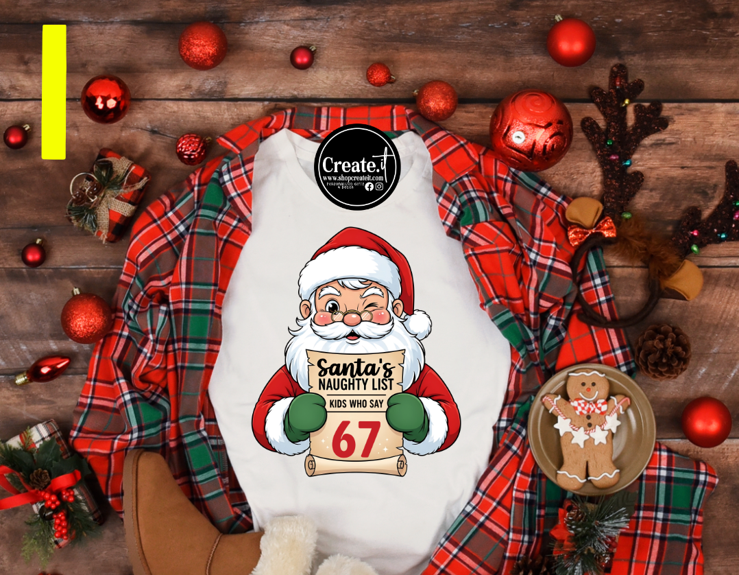 Six Seven Christmas Sublimation shirt options