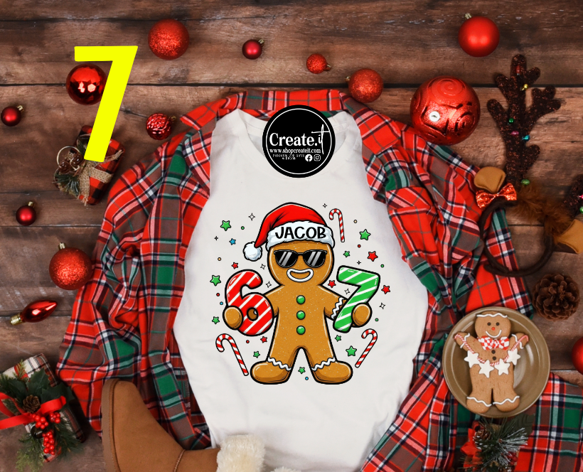 Six Seven Christmas Sublimation shirt options