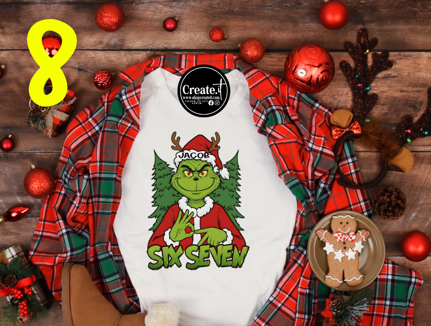 Six Seven Christmas Sublimation shirt options