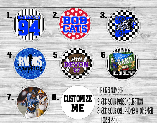 3"custom buttons