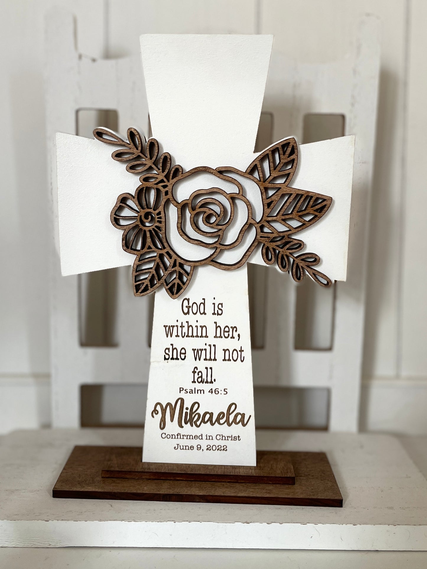 Cross with flower