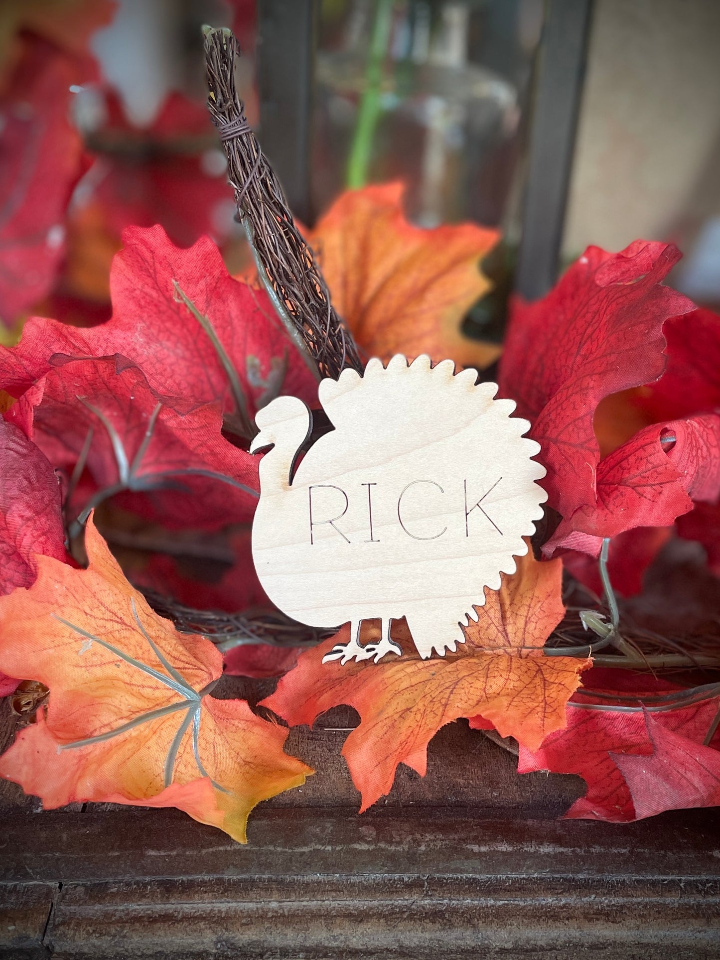 Turkey  custom wood place tag