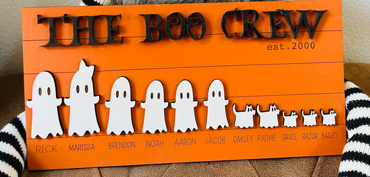 Boo Crew family  sign custom (2 sizes)