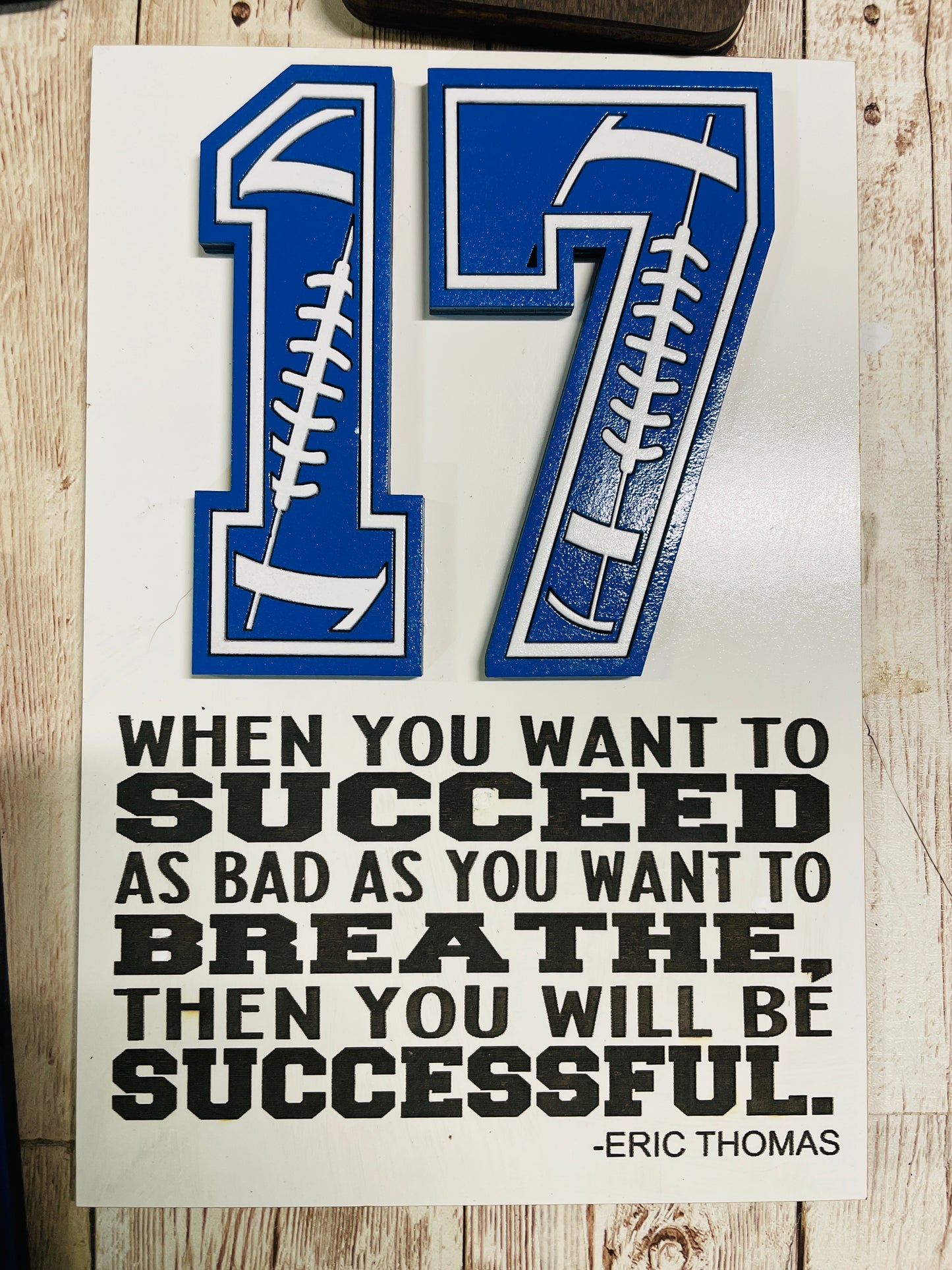 Personalized football number sign