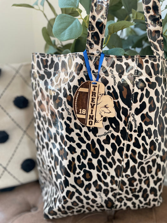 Bag Tags- Football player/Ball