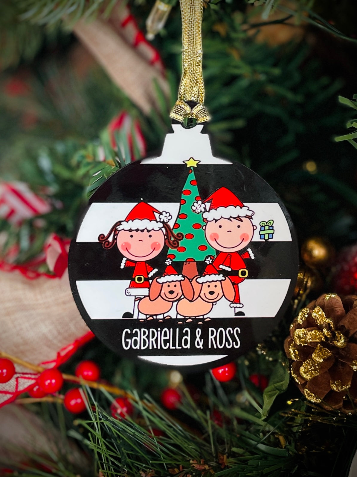 Stick family Christmas Ornament