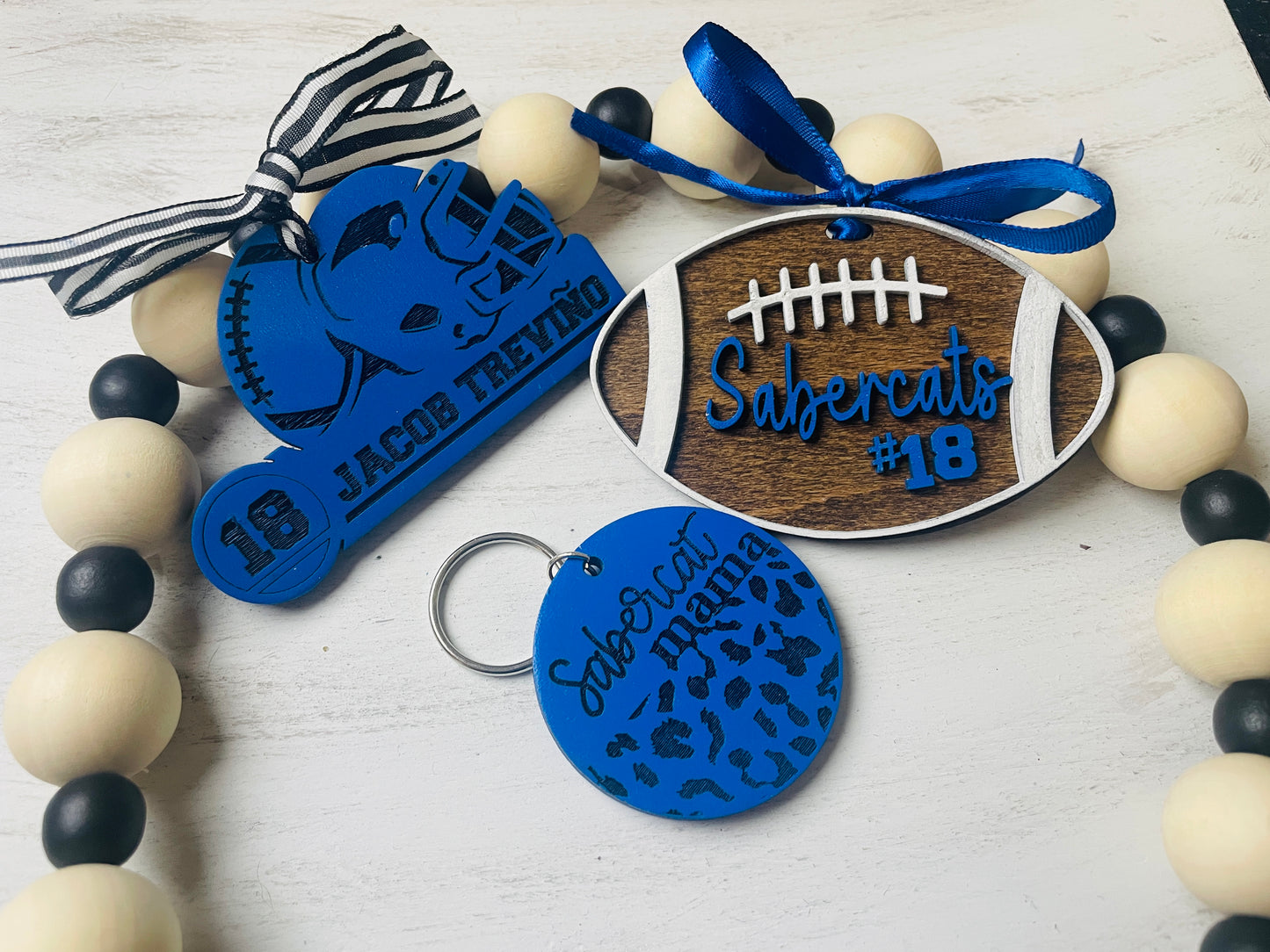Bag Tag- Football with  name and number