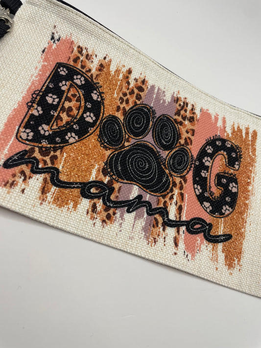 Dog mama- Linen Zippered Bag