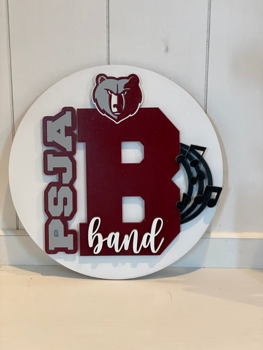 12 inch Band Wood Sign- custom made
