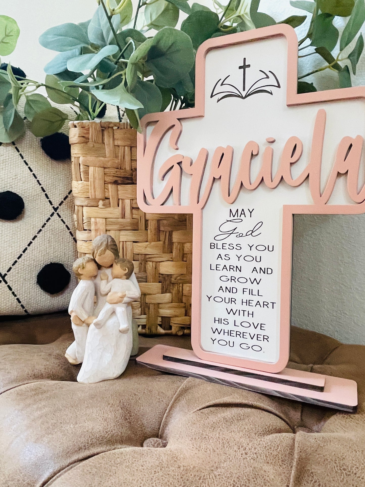 Personalized  standing wood cross