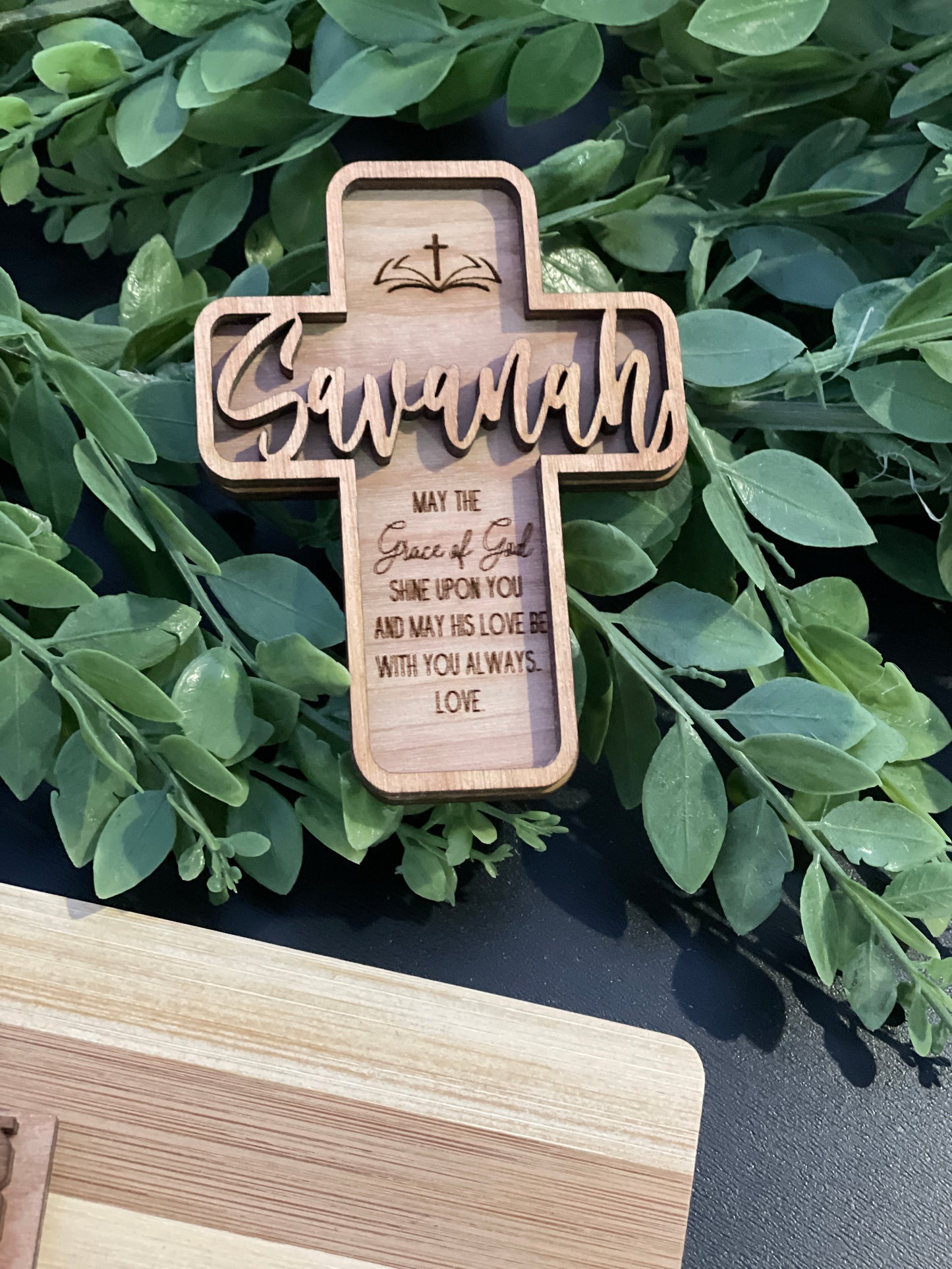 Personalized wood cross