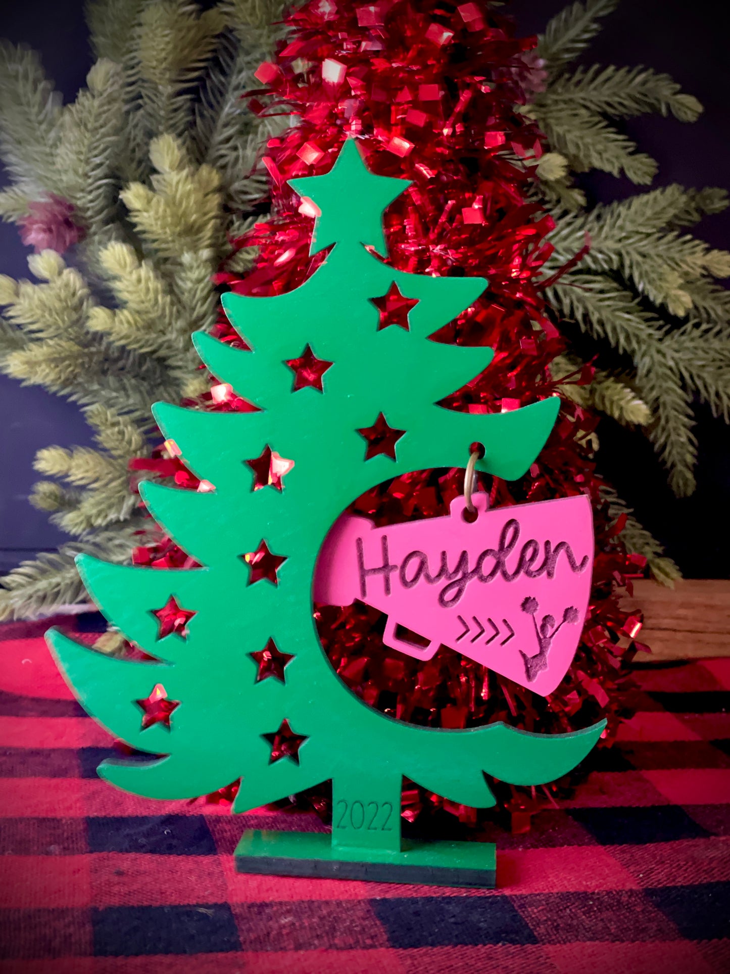 Christmas tree with megaphone