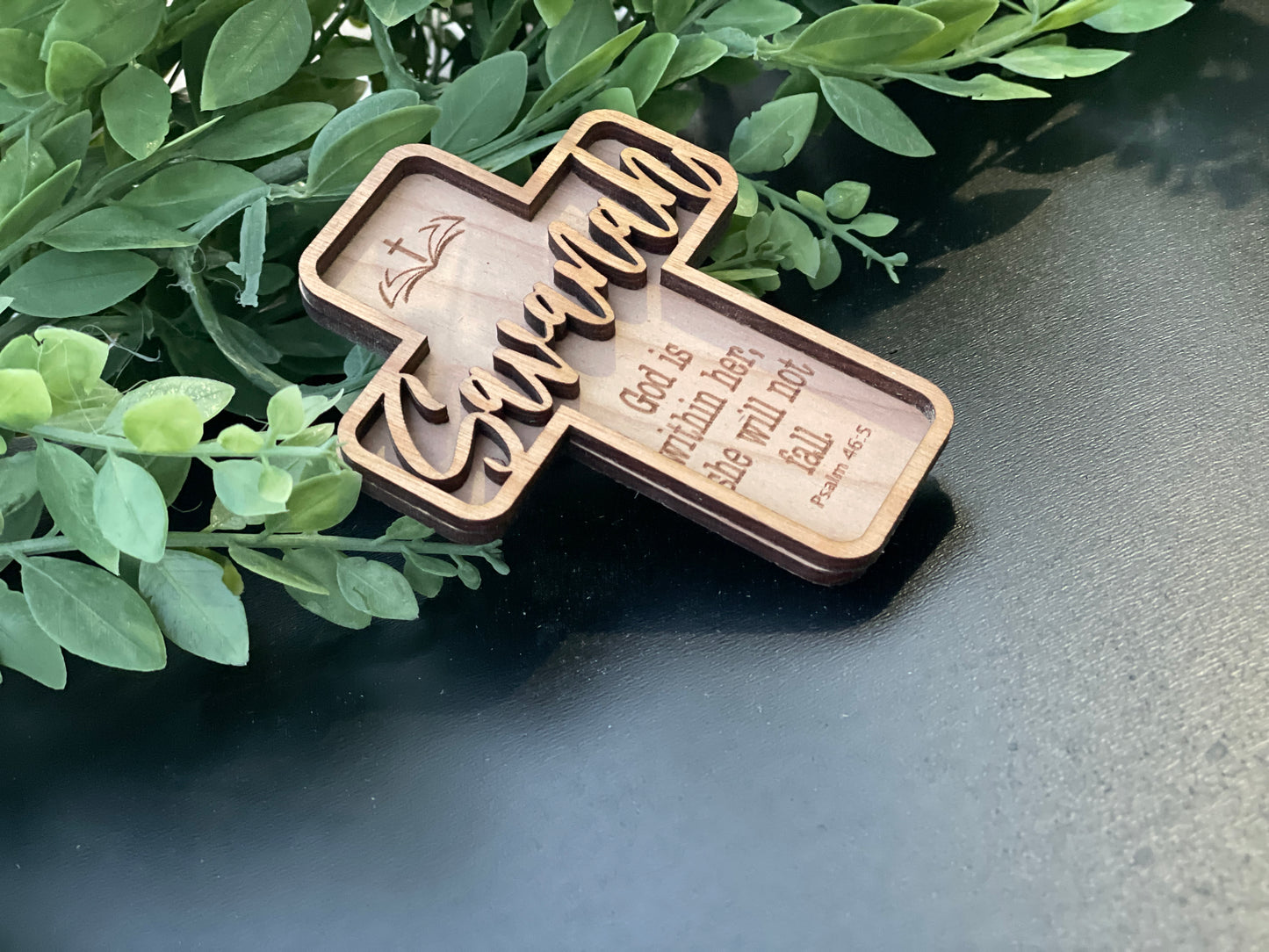 Personalized wood cross
