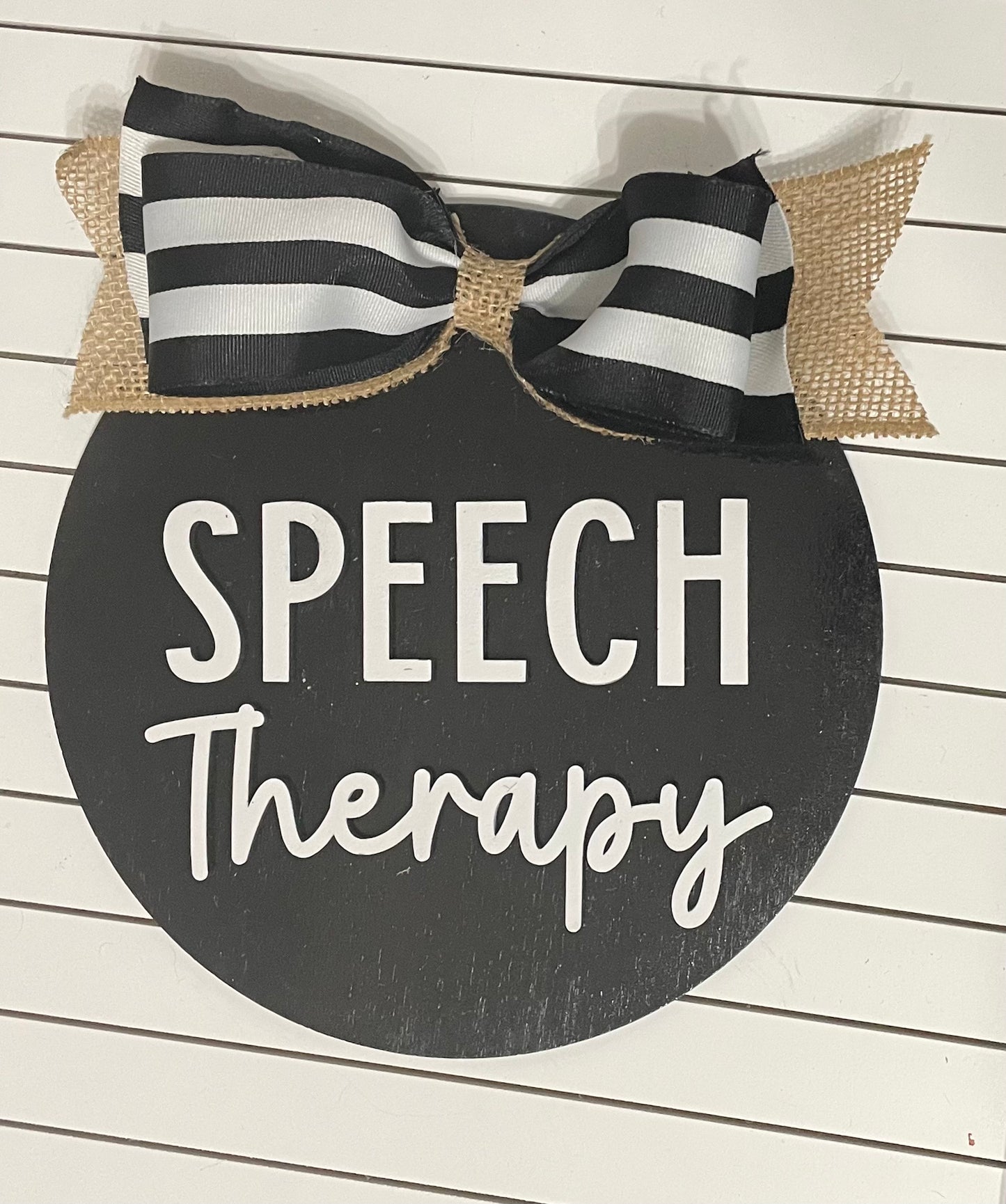 8" or 10"  Speech Therapy Round sign