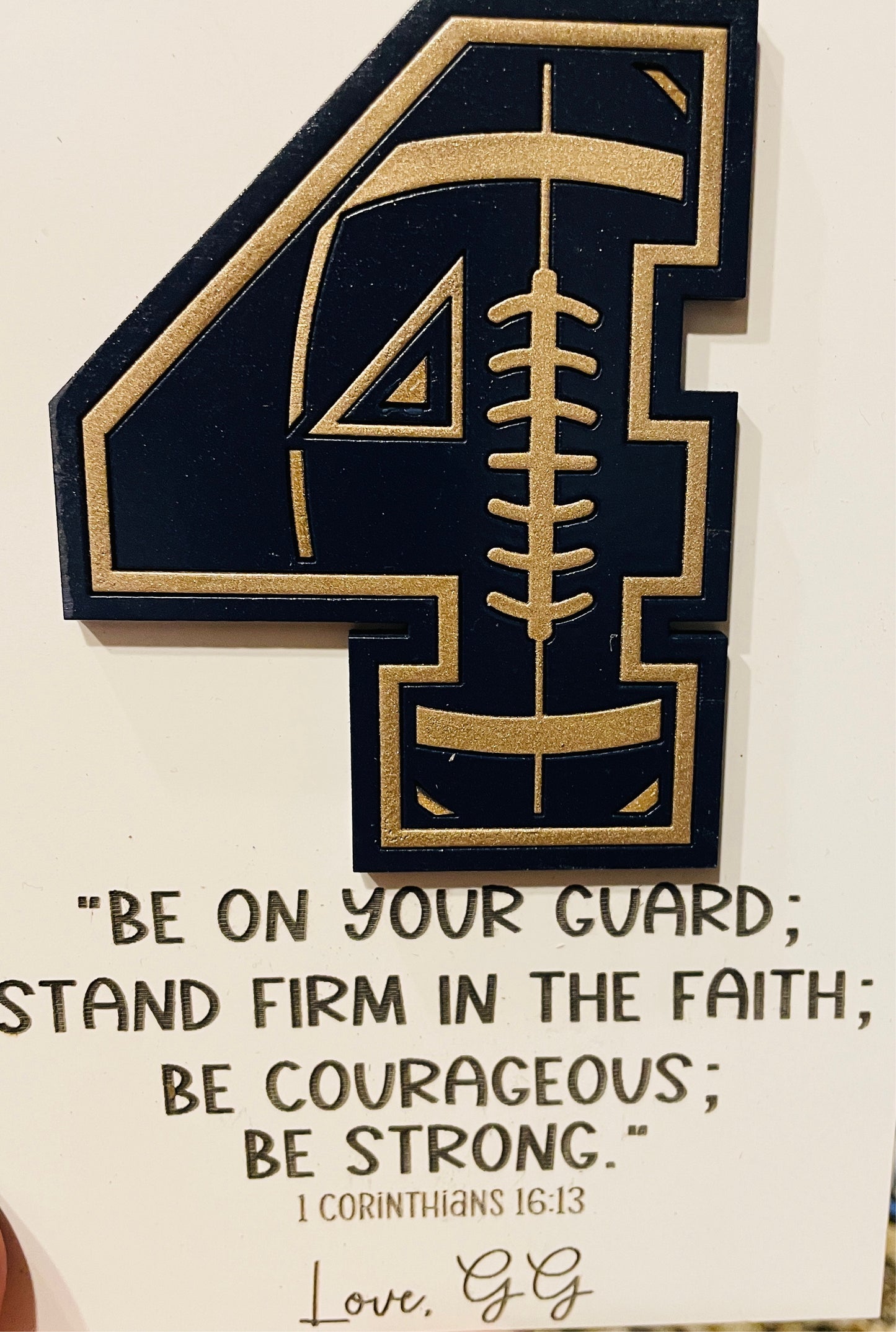 Personalized football number sign
