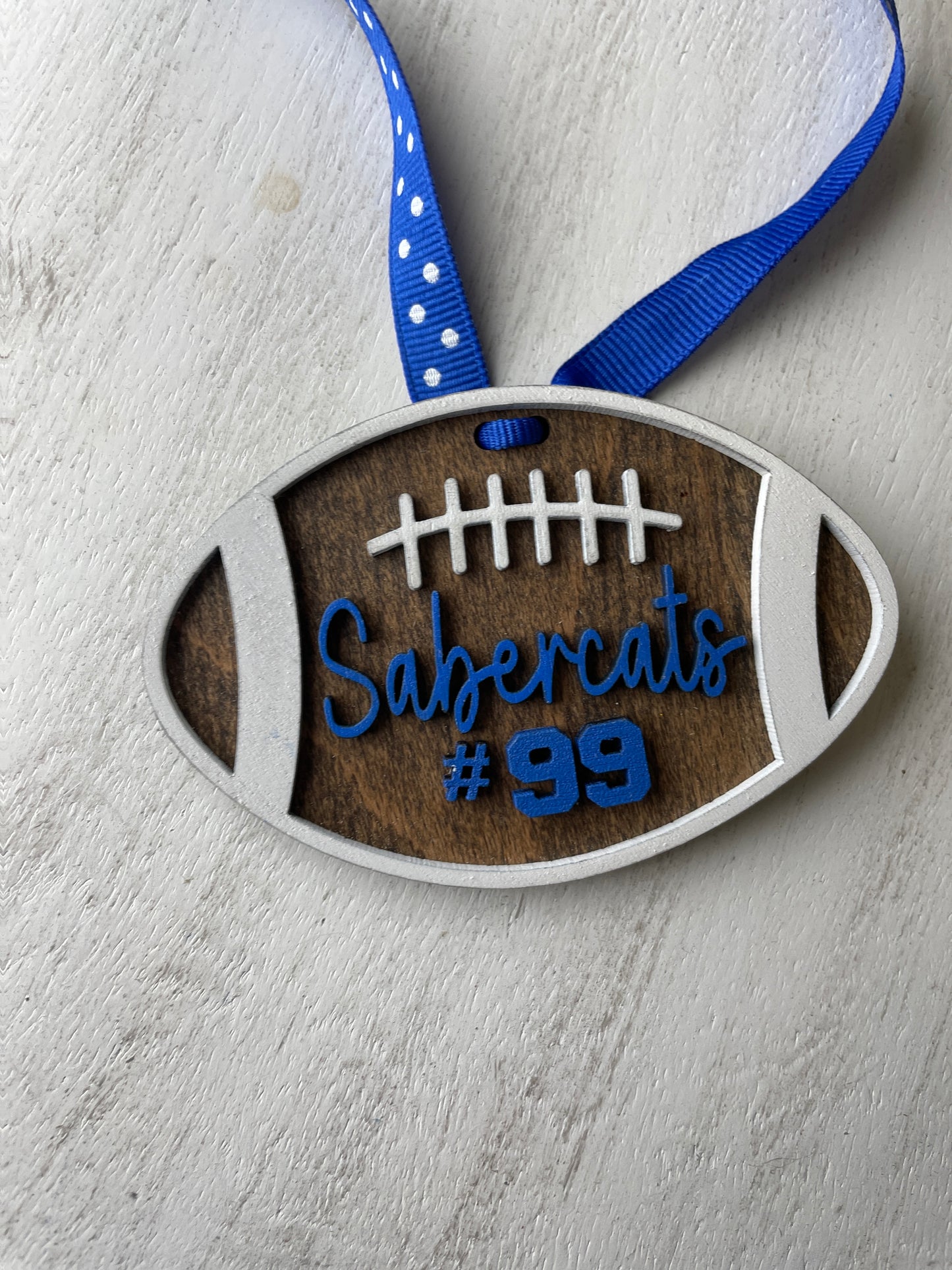 Bag Tag- Football with  name and number