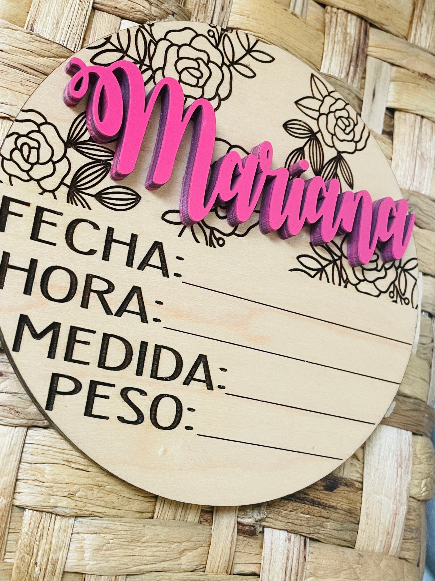 Welcome Baby Sign with  3Dname